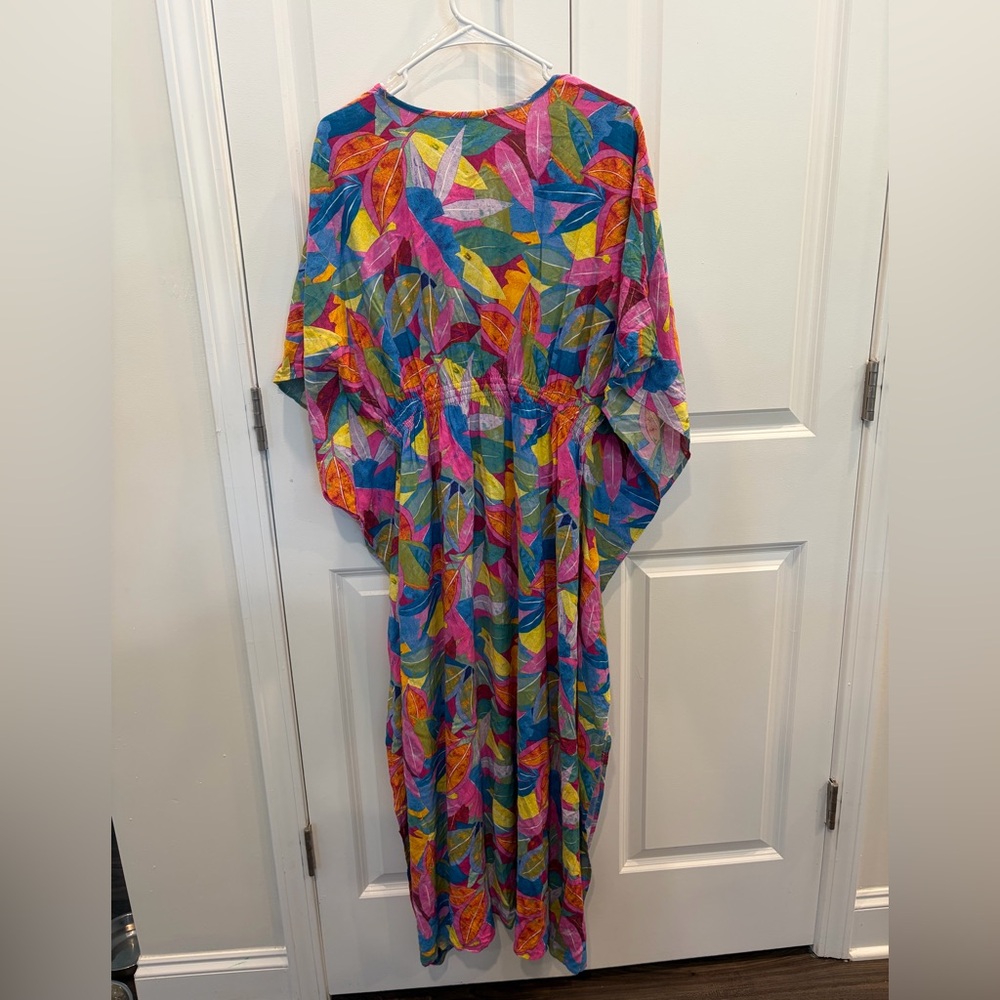 Entro Maxi V-Neck Flowy Dress - Vacation Summer Cruise Dress - Large - Picture 8 of 8